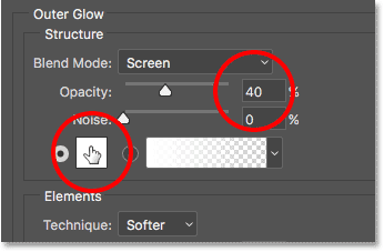 photoshop outer glow layer style options min