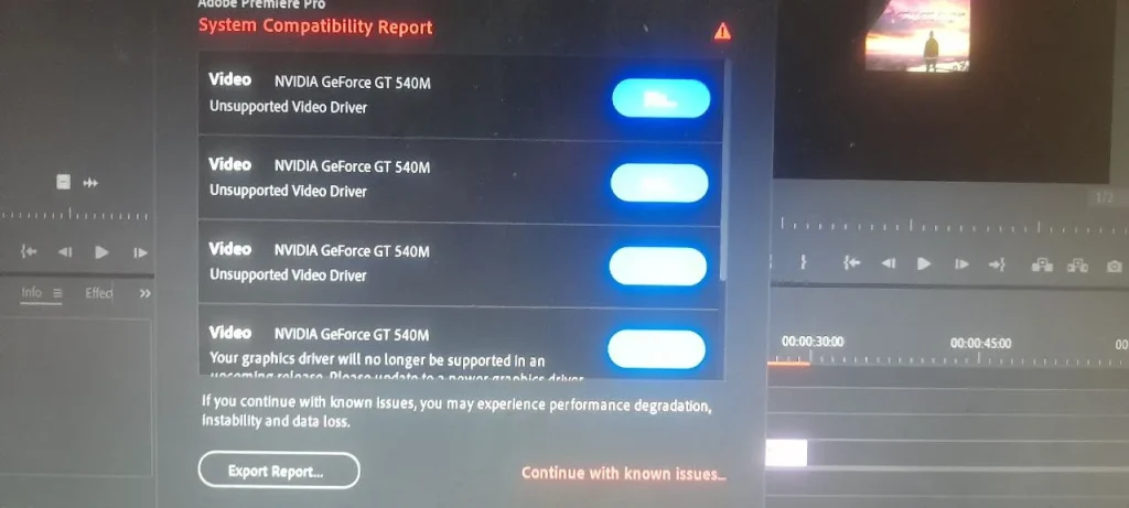 خطای Unsupported Video Driver در پریمیر 2 IMG 20240705 004705 994